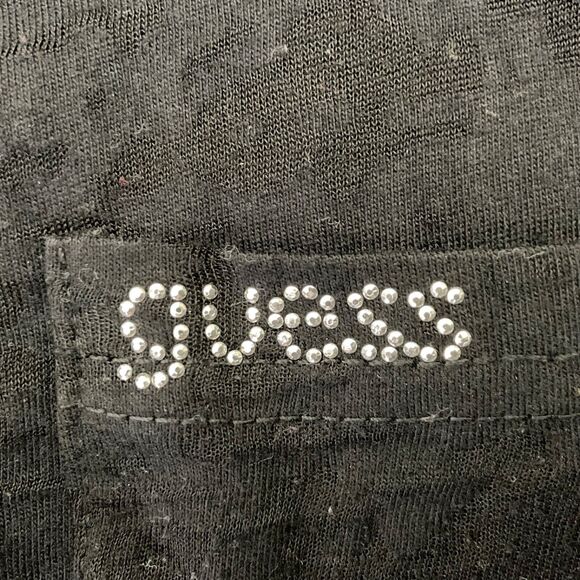 Guess Burnout fitted women's XL Top Rhinestones Y2K Punk Rock - Picture 4 of 10